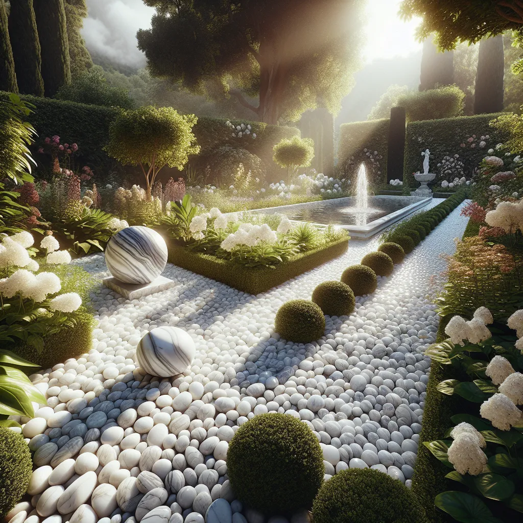 Odkryj magię otoczaków Bianco Carrara w swoim ogrodzie
